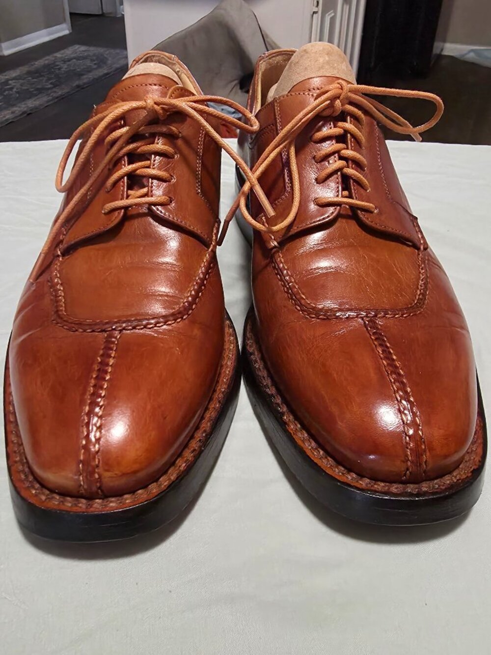 Lidfort 9.5-M Mens Brown Split Toe Dress Shoes